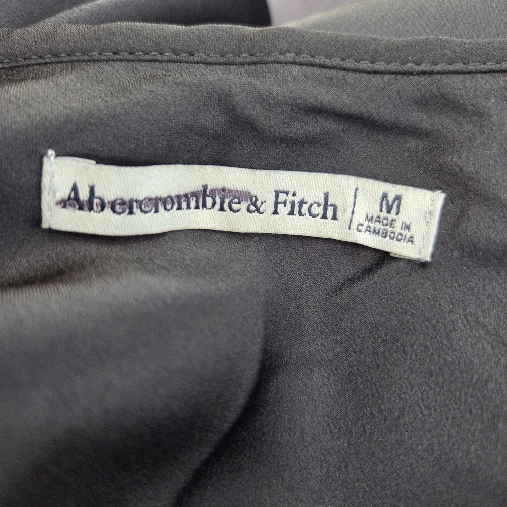 Abercrombie & Fitch Satin Maxi Dress Medium Black Fully Lined